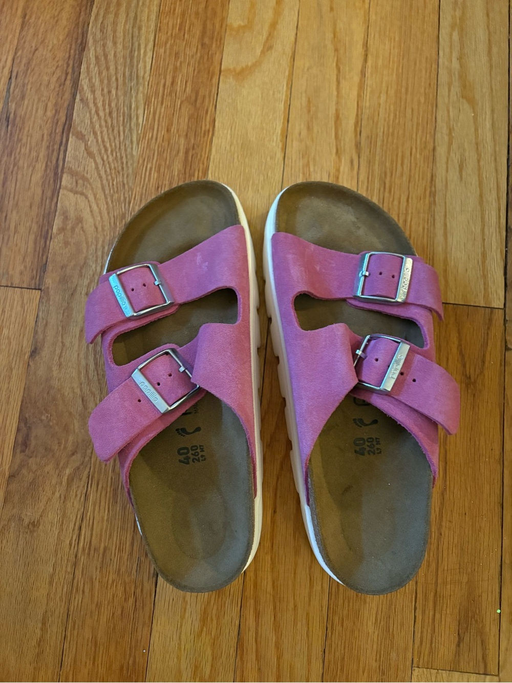 Women’s Birkenstock Pink Double-Buckle Slide Sandals